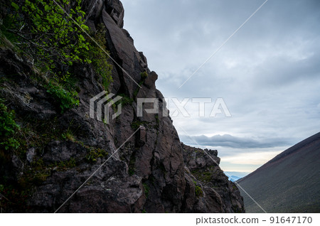 Mt. Asama Rock wall looking up from J band 91647170