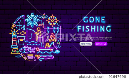 Fishing Neon Banner Design Fishing Neon Banner Design 91647696