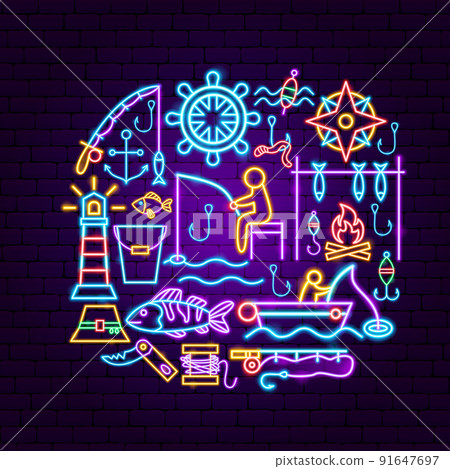 Fishing Hobby Neon Concept Fishing Hobby Neon Concept 91647697