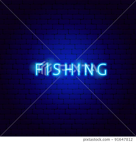 Fishing Neon Text Fishing Neon Text 91647812