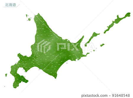 水彩風格地圖北海道 91648548