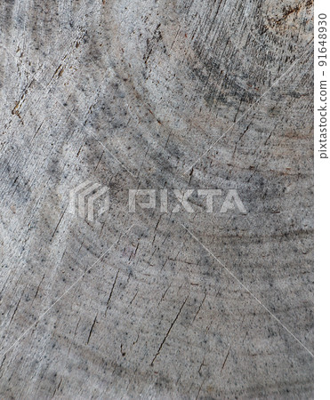 Background from cross section of tree trunk. Abstract texture from the rings of old weathered wood with a crack 91648930