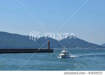 夏天香川縣高松港的風景 91650537