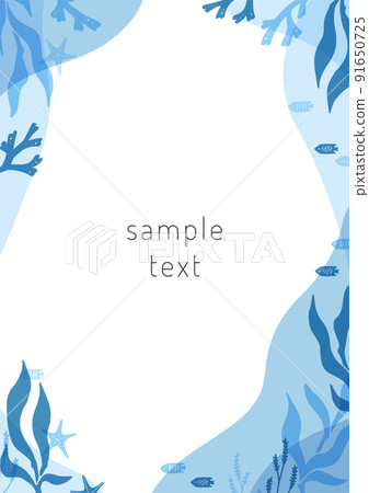 Patterns of seaweed and sea creatures 91650725