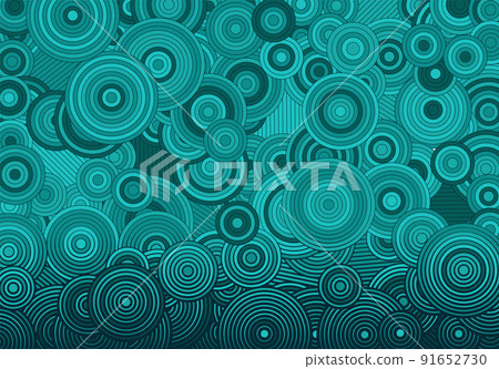 Abstract psychedelic background with circles and lines of various widths in retro optical illusion style. 91652730