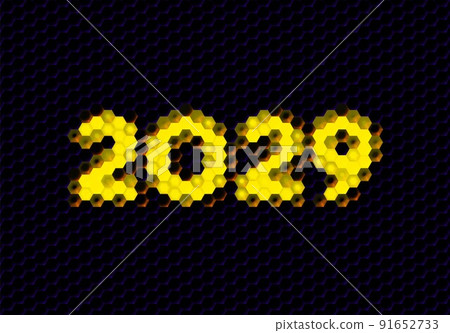 Sign of the 2029 year with hex pixel grid. New Years number or digits for holiday eve celebration card or calendar. Sign of the 2029 year with hex pixel grid. New Years number or digits for holiday eve celebration card or calendar. 91652733