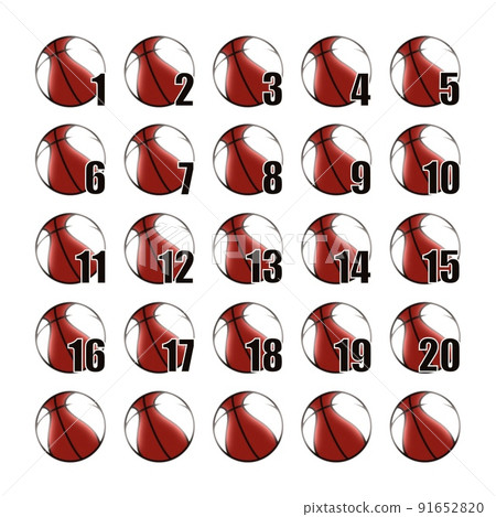 籃球籃球貼紙貼紙號碼圖標球衣號碼紅色 91652820