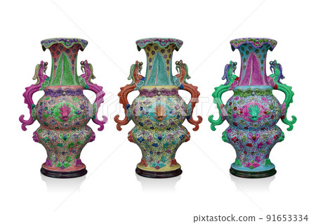 three big ceramic vase on white background, animal, object, decor, home, house, flower, copy space three big ceramic vase on white background, animal, object, decor, home, house, flower, copy space 91653334