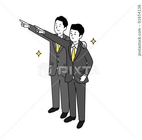 Smiley bosses and subordinates, business illustrations, vectors 91654136