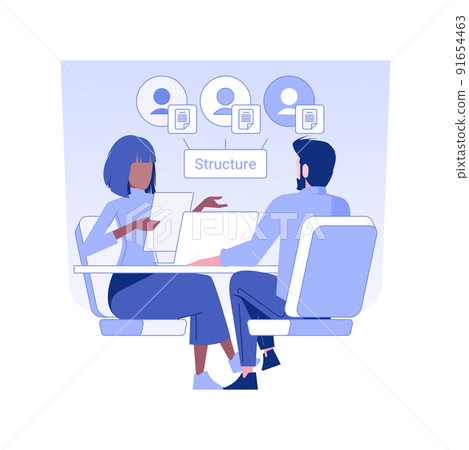 Legal advice isolated concept vector illustration. Business owner consulting with lawyer, personal advisor, corporate structure, company departments, corporation hierarchy vector concept. Legal advice isolated concept vector illustration. Business owner consulting with lawyer, personal advisor, corporate structure, company departments, corporation hierarchy vector concept. 91654463