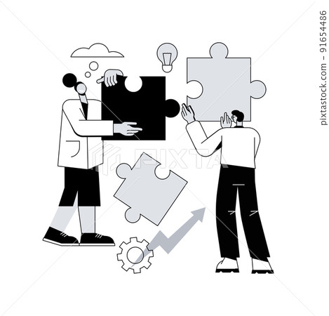 Teamwork power abstract concept vector illustration. Effective team-working, project delivery, team members skills, teamwork solutions, effective collaboration, goal achievement abstract metaphor. 91654486