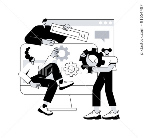 Collaboration abstract concept vector illustration. Business partnership, collaboration project, corporate website, menu tab, work together, available project, user experience abstract metaphor. 91654487