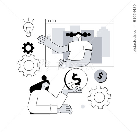 Fundraising abstract concept vector illustration. Business fundraising, corporate website, menu bar, UI, startup investment, financial institution, croudfounding, find funds abstract metaphor. 91654489