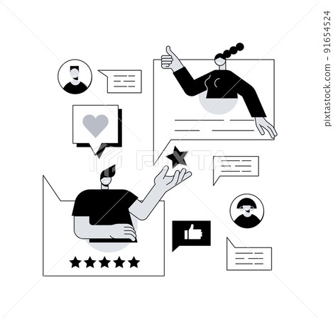 Feedback abstract concept vector illustration. Corporate website, menu bar, customer feedback page, leave you opinion, site navigation, user experience, web element, impression abstract metaphor. 91654524