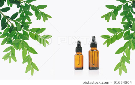 Natural medicine or aroma oil concept vial with dropper 91654804