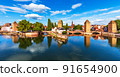 Summer panorama of the Old Town of Strasbourg, France Summer panorama of the Old Town of Strasbourg, France 91654900