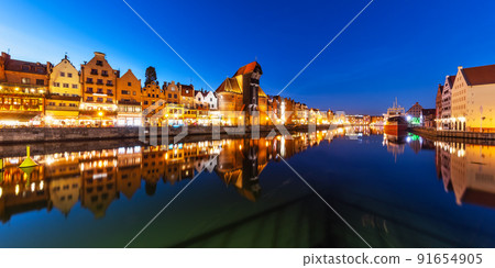 Night panorama of the Old Town of Gdansk, Poland Night panorama of the Old Town of Gdansk, Poland 91654905