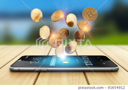 Bitcoin stock exchange trading business financial concept 91654912