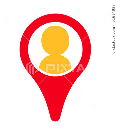 地圖別針形式的人物圖標 91654988