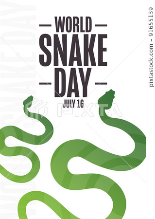 World Snake Day. July 16. Holiday concept. Template for background, banner, card, poster with text 91655139