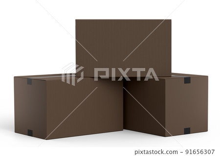 Cardboard box or carton on white background, carrying parcel and online shopping Cardboard box or carton on white background, carrying parcel and online shopping 91656307