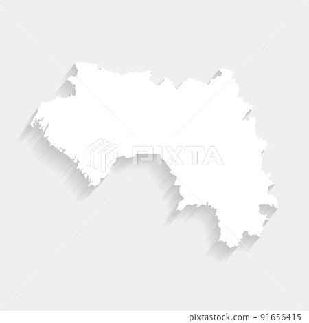 Simple white Guinea map on gray background, vector, illustration, eps 10 file 91656415