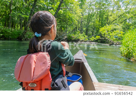 Kushiro River headwaters for canoeing in early summer 91656542