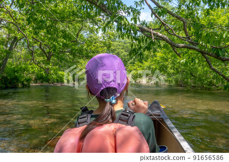 Kushiro River headwaters for canoeing in early summer 91656586