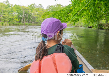 Kushiro River headwaters for canoeing in early summer 91656622