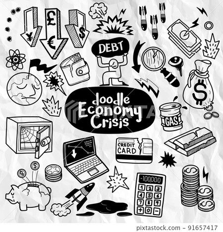 Financial Crisis Doodle Hand Drawn Illustration Stock Illustration Financial Crisis Doodle Hand Drawn Illustration Stock Illustration 91657417