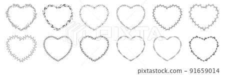 Heart shaped leaf wreath 91659014