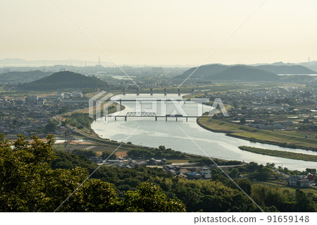 Scenery of Kakogawa from Shohojiyama Observatory, Miki City, Hyogo Prefecture 91659148
