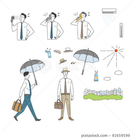 Men and UV and heat measures set 91659599