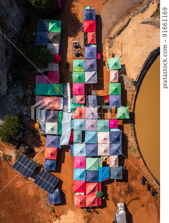 Aerial view of Luang Pho U Thong or Phra Phuttha Pusaya Khiri Sri Suvarnabhumi, Bhutsaya Khiri 91661169
