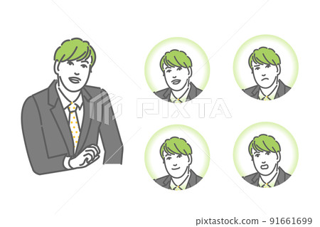 西裝中日本業務線圖的矢量圖標說明 91661699