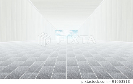 3D磚地未來延伸空間通道背景 91663518