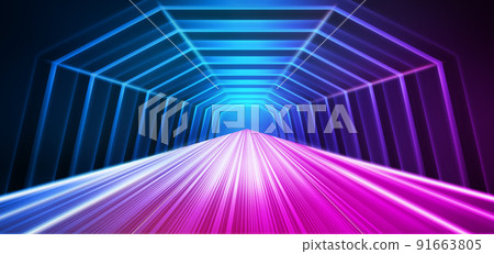 霓虹高速光纖延伸時空隧道空間未來感背景 91663805