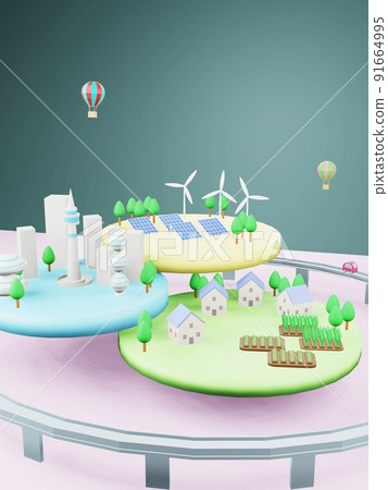 SDGs Future City 3D SDGs Future City 3D 91664995