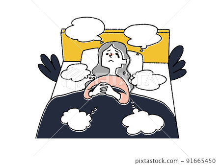 A woman who can't sleep thinking about various things 91665450