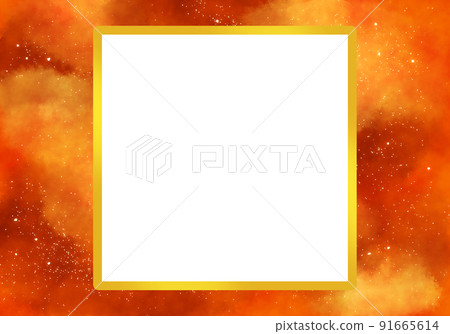 Square frame of orange galaxy 91665614