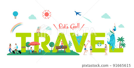 「我們去旅行吧」度假/旅行/休閒主題向量插畫 91665615
