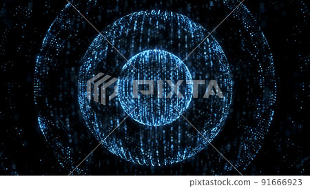 Blue abstract digital sphere. 3DCG technology background Blue abstract digital sphere. 3DCG technology background 91666923