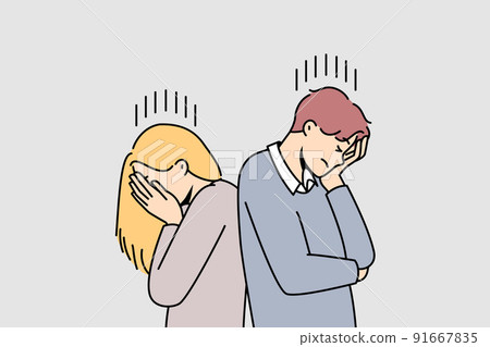 Couple avoid talking after fight  91667835