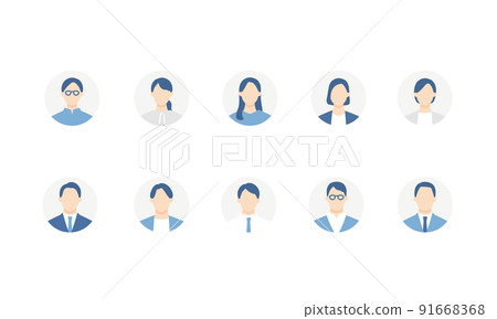 業務人圖標集圓圈背景 91668368