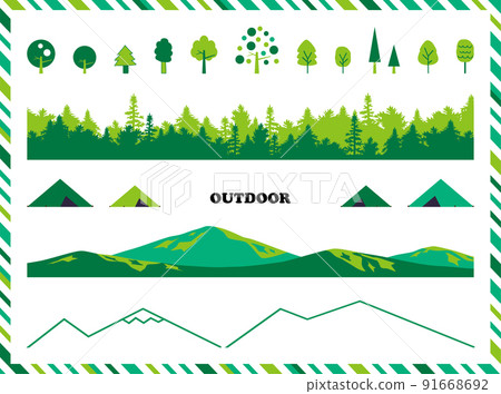 Outdoor background material set - Stock Illustration [91668692] - PIXTA