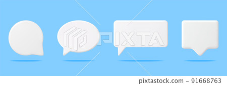3D White Blank Speech Bubbles Set Isolated. - Stock Illustration ...