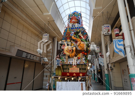 博多祗園山笠8號裝飾山笠上川端街2022年的奉獻 博多祗園山笠8號裝飾山笠上川端街2022年的奉獻 91669895