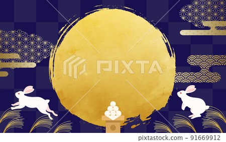 月亮觀看矢量插圖背景（15 晚） 91669912