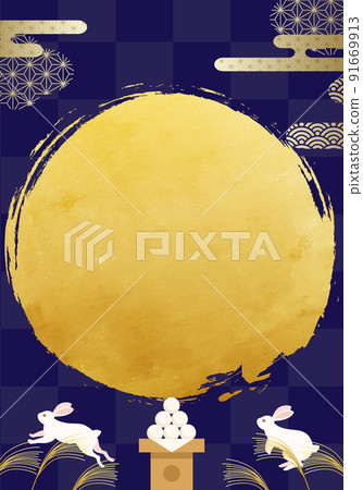Moon viewing vector illustration background (15 nights) 91669913