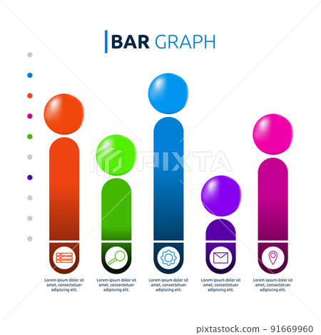Circle Bar Graphic Chart Statistic Data Infographic 91669960